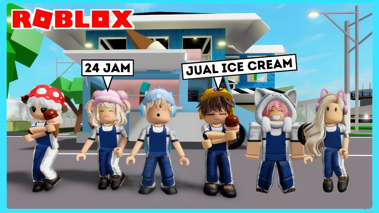 24 Jam Bo Dan Caca Menjadi Penjual Es Krim Lucu Di Roblox Brookhaven ft @Shasyaalala