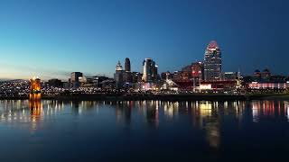 Cincinnati Riverfront at Sunset