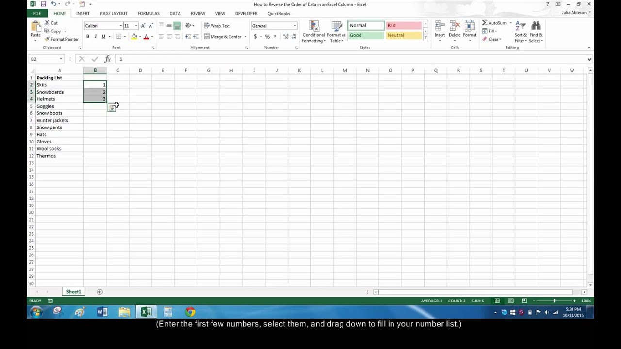 Excel Reverse Order Chart