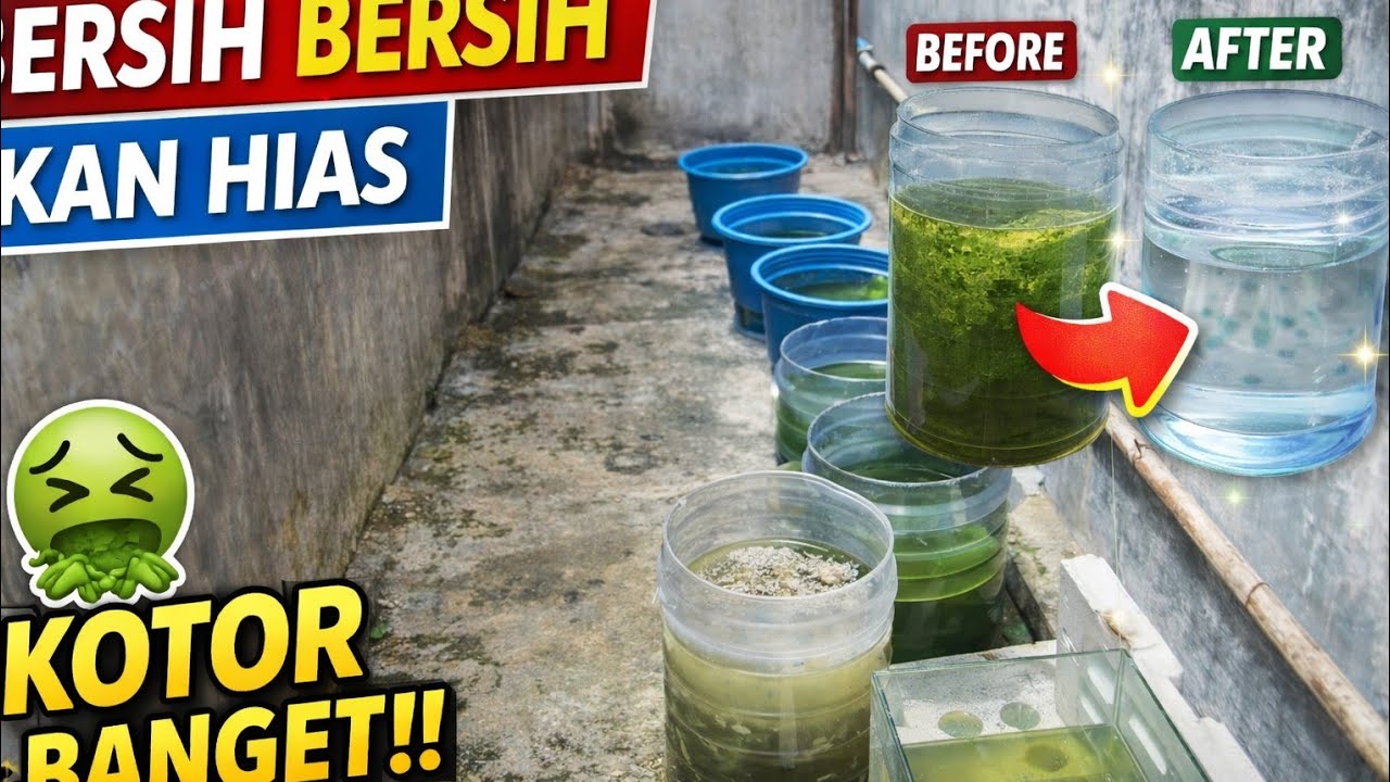 AIR KOTOR DAN KERUH. SAAT NYA BERSIHKAN TEMPAT IKAN GUPPY 