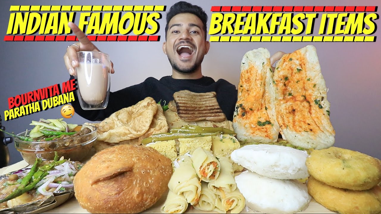 INDIAN Chole Kulche, Chole Bhature, Khandvi, Onion Kachori, Idli Vada Sambar, Parathe with BOURNVITA