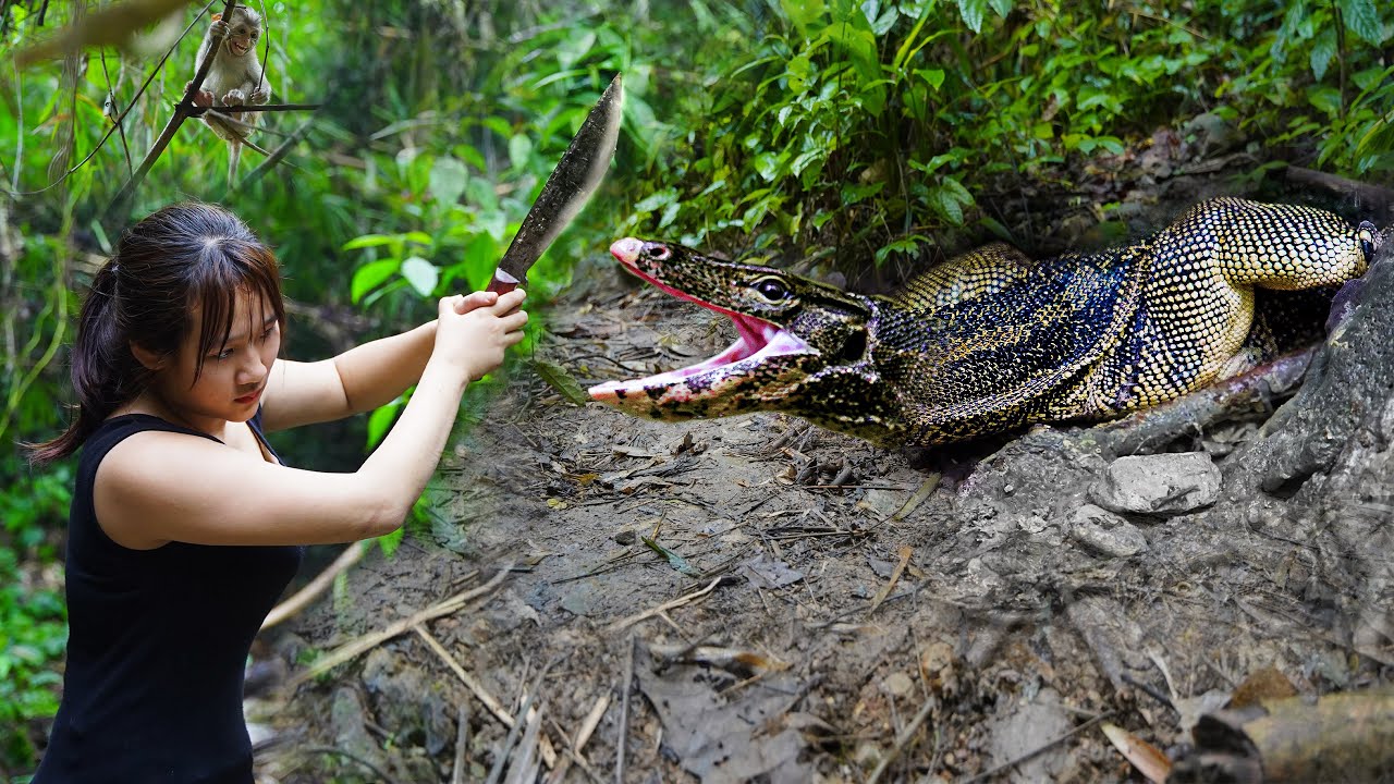 Full-video: Build Shelter, Confront Wild Animals and Dangers/ 7 Days Bushcraft & Survival