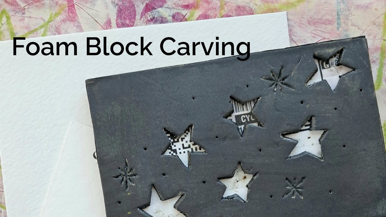 Carving Foam Block Stamps: Christmas Tree Design for Open Studio