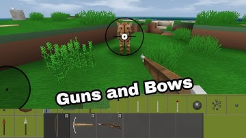 How to use gun, bows (Weapons) [Mini Block Craft]