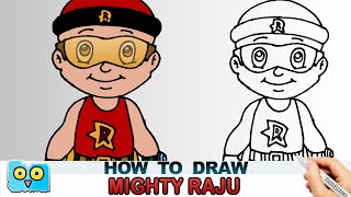 How to Draw Mighty Raju Cartoon step by step screenshot 3