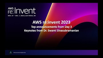 AWS re:Invent 2023 - Highligts Day 3 - Dr. Swami Sivasubramanian Keynote
