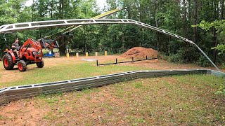 Metal Pole Barn Complete Build. Tractor Boom Pole Lifting Trusses and Tin Roof Panels. by Projects With Paul 3,863 views 11 months ago 22 minutes