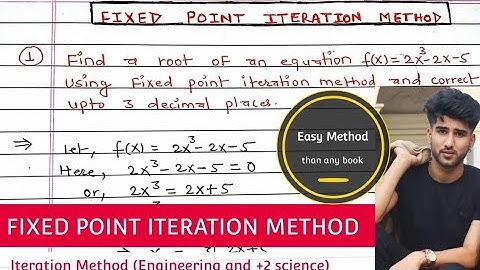 Fixed Point Iteration Method || Iteration method || Iteration method in Hindi || Numerical Method