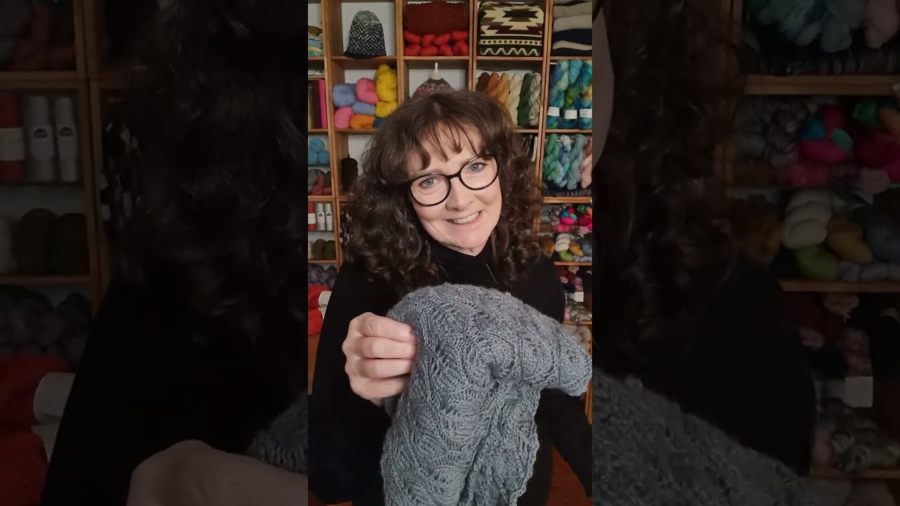 Blattmustertuch stricken