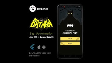 Batman Signup Animation UI Bundle with Flutter for IOS & Android