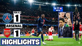 Psg vs Arsenal 1-1 HighlightsDembélé's Incredible Performance That Broke Arsenal Hearts