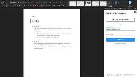 How To Use Intento Translator for Word