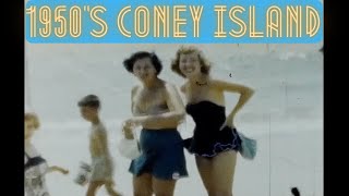 1950's Day Trip to Coney Island Beach Vintage Home Video Footage