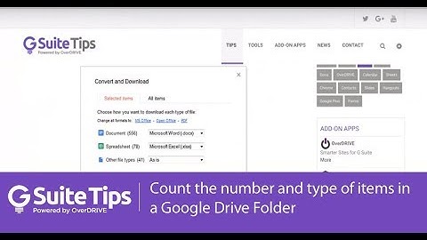 COUNT THE NUMBER AND TYPE OF ITEMS IN A GOOGLE DRIVE FOLDER
