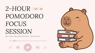 2-Hour Pomodoro Focus Session with Studio Ghibli Music | Study With Me | Deep Work & Productivity