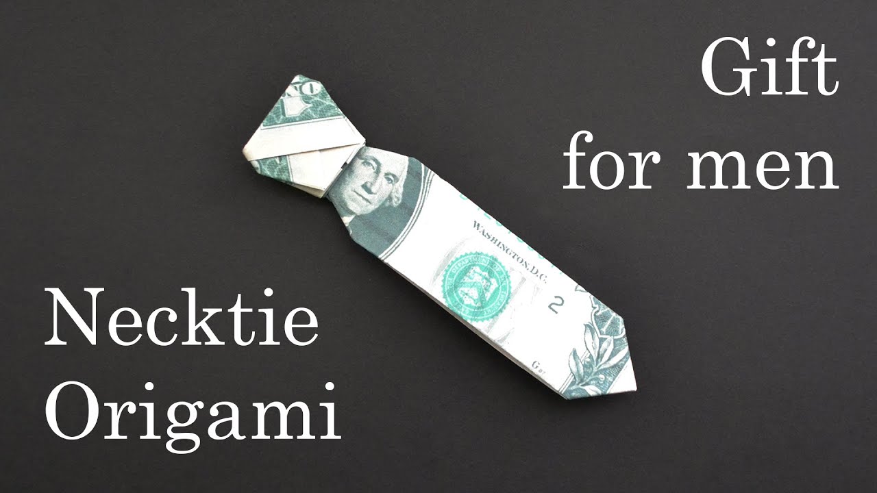 Easy MONEY NECKTIE Dollar Origami Gift for men Tutorial DIY by