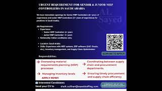 MRPCONTROLLER!!!MRP PLANNER!!!PROCUREMENT!!!WAREHOUSE!!PRODUCTION!!!!SAUDIARABIAJOBS!!!HIRING'S!!