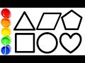 Shapes drawing for kids, Learn 2d shapes, colors for toddlers | Preschool Learning,Educational video