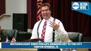 Chief Meteorologist Denis Phillips awarded key to Tarpon Springs