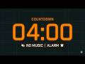 4 Minute Timer ⏱️ Countdown with Alarm | No Music