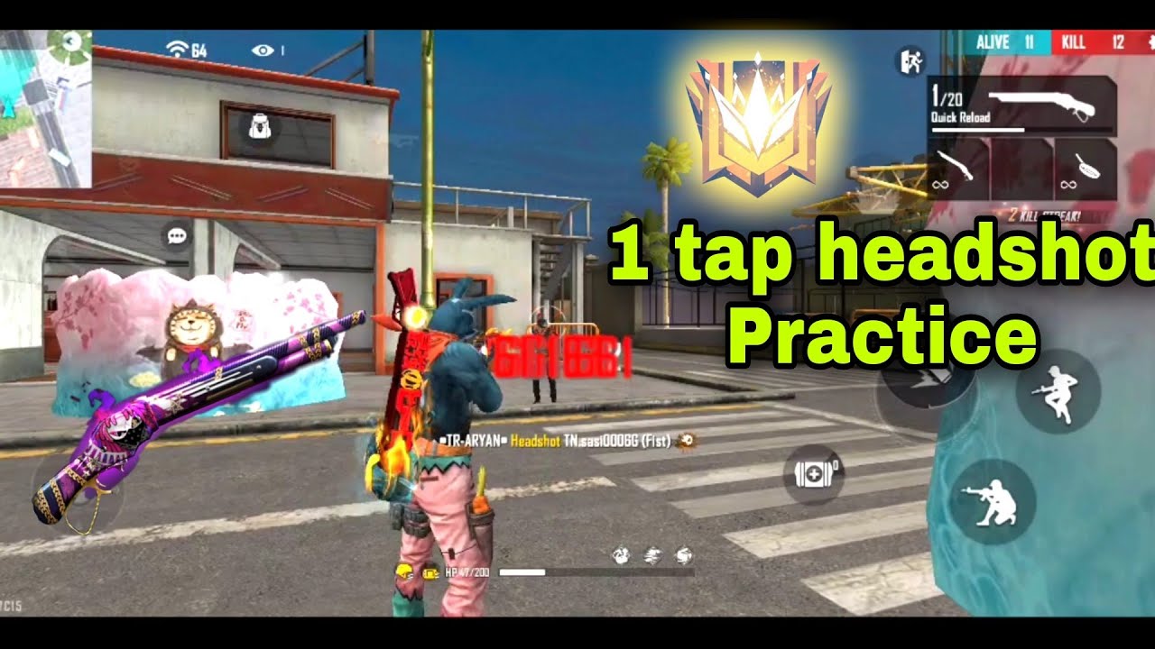 Free Fire 1 tap Headshots Learning with M1887🔥🔥