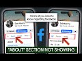 About Section Not Showing in Facebook | How to See Facebook Profile About Section Not Showing