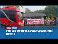 Tolak Peredaran Warung Aceh, Emak-Emak Pengajian di Brebes Bentangkan Spanduk di Pantura