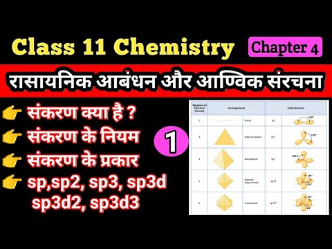 👉 संकरण क्या है 👉 संकरण के नियम 👉 संकरण के प्रकार 👉 sp / sp2 / sp3/ sp3d/ sp3d2 / sp3d3 / Class 11