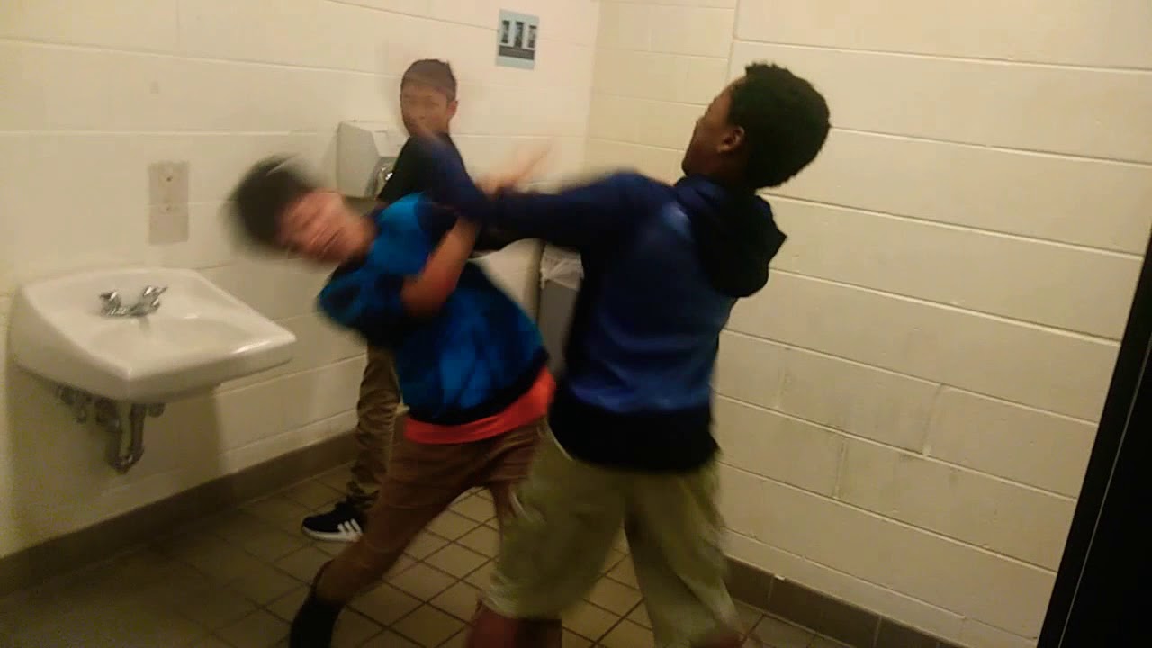 Two middle schoolers slap boxing in bathroom YouTube