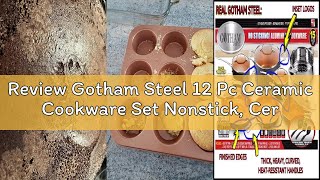 Review Gotham Steel 12 Pc Ceramic Cookware Set Nonstick, Ceramic Pots and Pans Set Non Stick with St