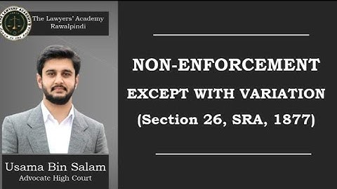 Non-Enforcement Except With Variation