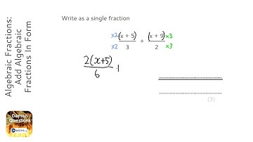 Algebraic Fractions: Add Algebraic Fractions In Form (x+a)/b + (x+c)/d (Grade 6) - Maths Revision