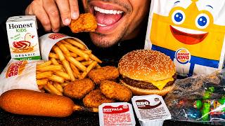 ASMR | BURGER KING KIDS MEAL | CHICKEN NUGGETS FRIES ONION RINGS | TOY | MUKBANG