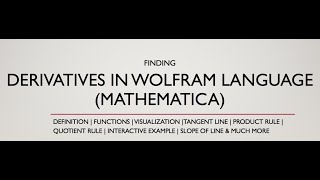 How To Find Derivatives And Visualize Them Along Tangent Lines In Wolfram Language Mathematica