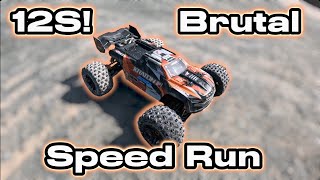 12S Arrma Kraton. Speed Run. 1 to 1 Gearing! Vitavon Mod 1.5 Optimum?