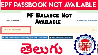 epf passbook not available telugu | pf balance not available telugu  | information telugu