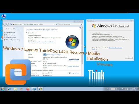 Lenovo ThinkPad L420 Windows 7 Professional OEM Recovery Installation - Vmware