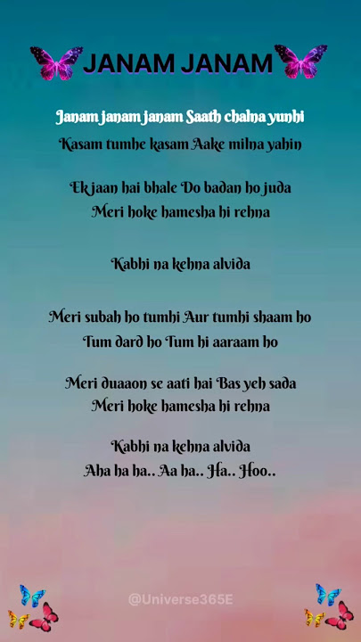 Janam Janam | SRK & Kajol ❤️ Arijit Singh’s Magical Love Song Lyrics