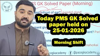 Today Pms Gk Solved Paper morning Shift Held On 25012026  Pms Gk Solved Paper 2026