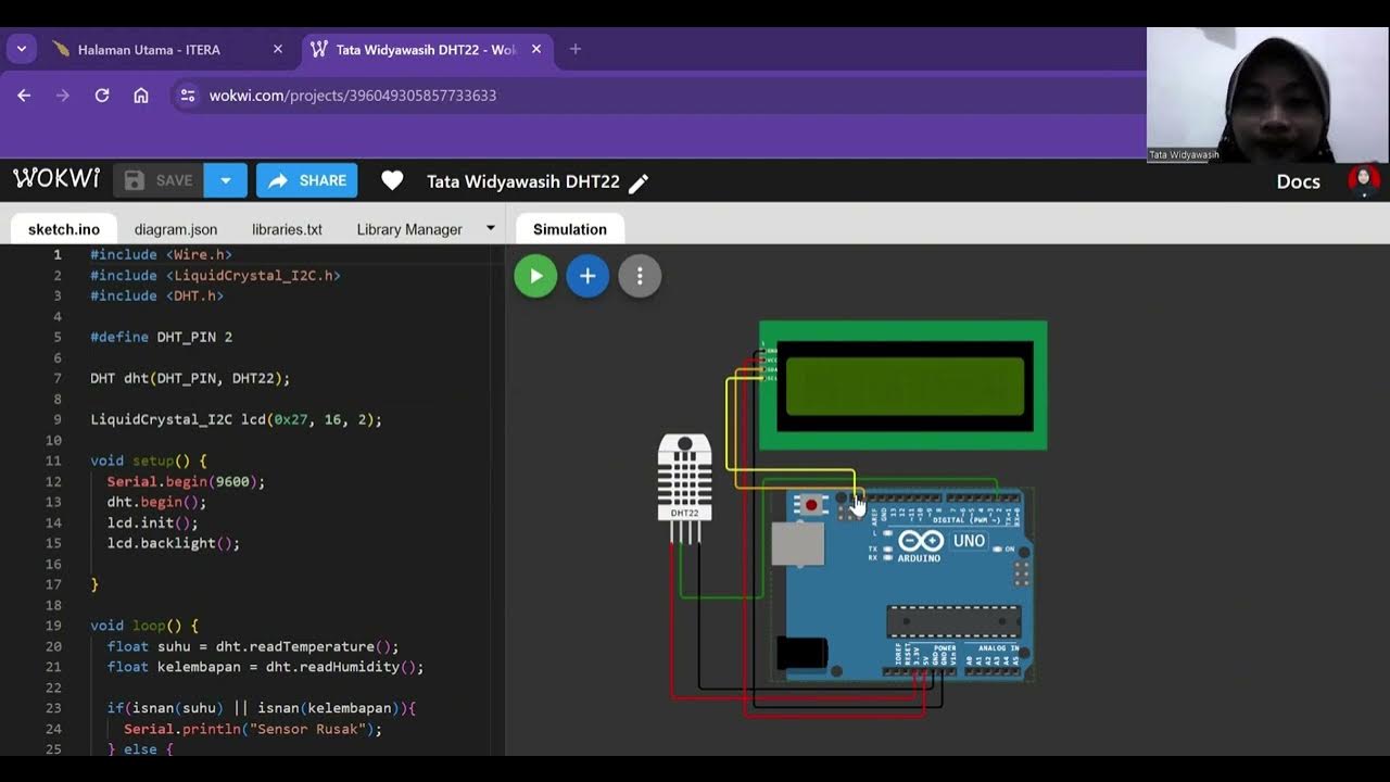 Simulasi Arduino Menggunakan Sensor DHT22 dengan Wokwi - YouTube