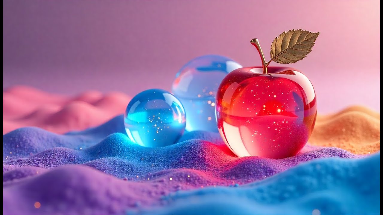 💎 Glowing Kinetic Sand & Glass Fruit ASMR |  25 Sec Relax ASMR 🌌| Texture World