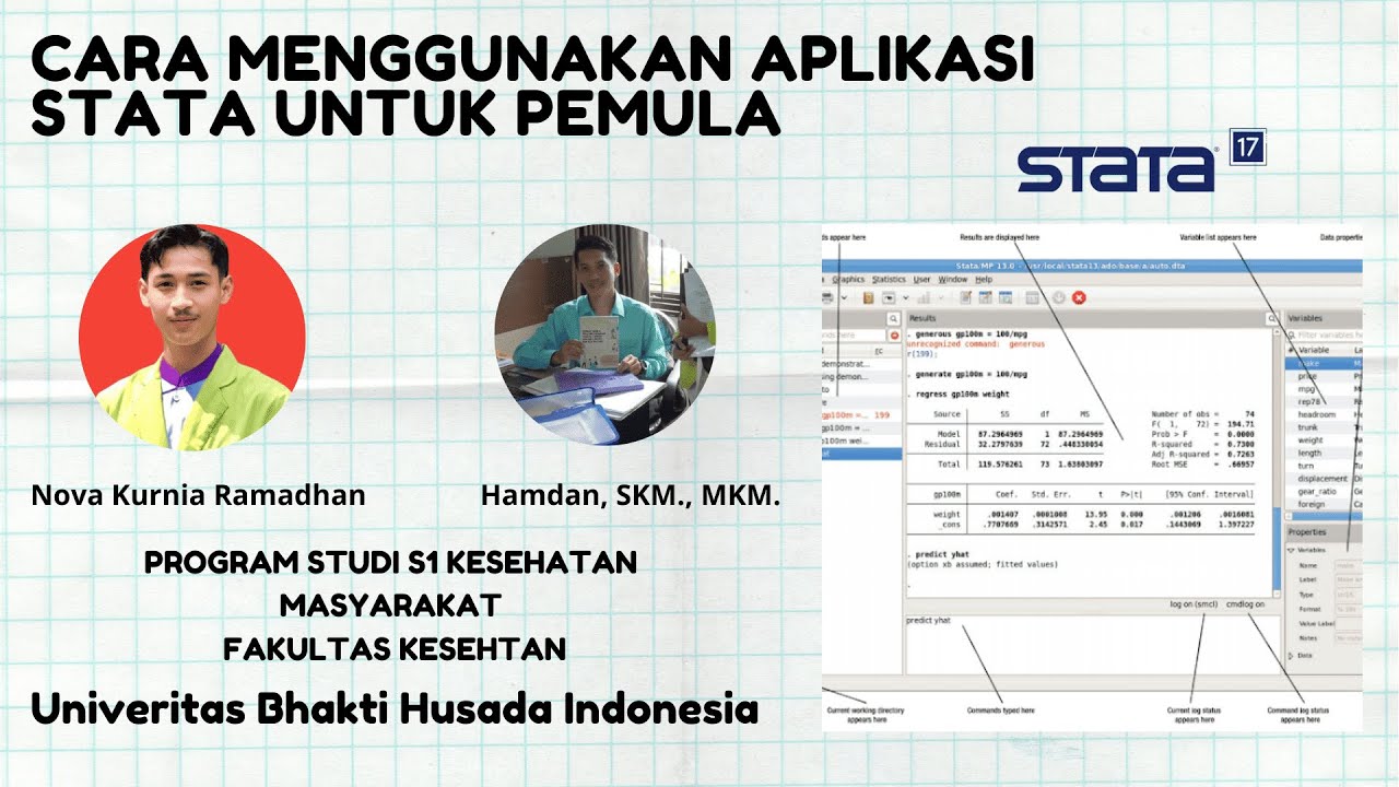 CARA MENGGUNAKAN APLIKASI STATA UNTUK PEMULA (STATA V.17) - YouTube