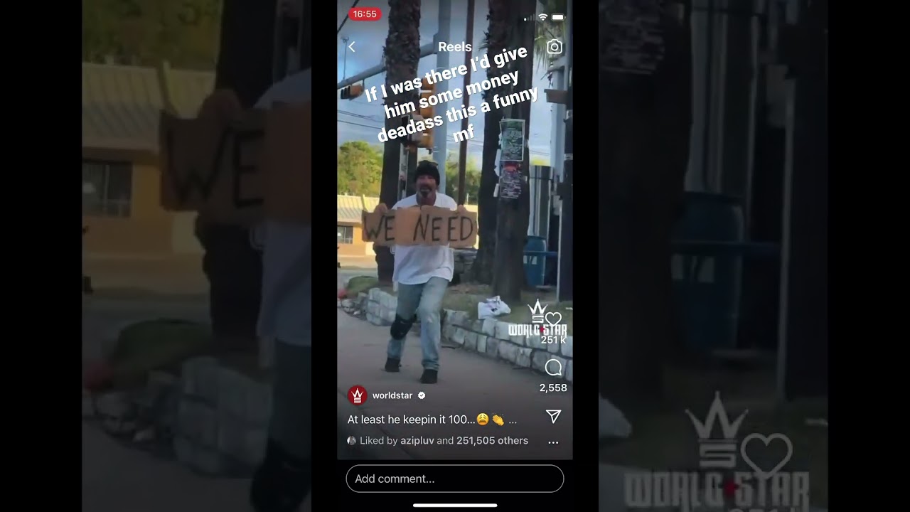 Homeless man begging 