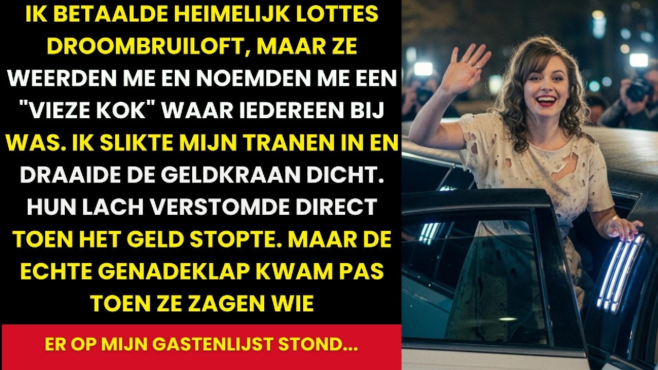 "Doe normaal, Sanne, je bent toch niet uitgenodigd. Geef gewoon die creditcard." Dat zei mijn moeder tegen me, midden in de dure bruidsboutique, terwijl mijn zus in een jurk van vijftienduizend...