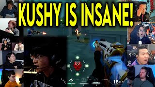 Valorant Streamers Reacts To RRQ Kushy HITTING AN INSANE 4k Against PRX In VCT