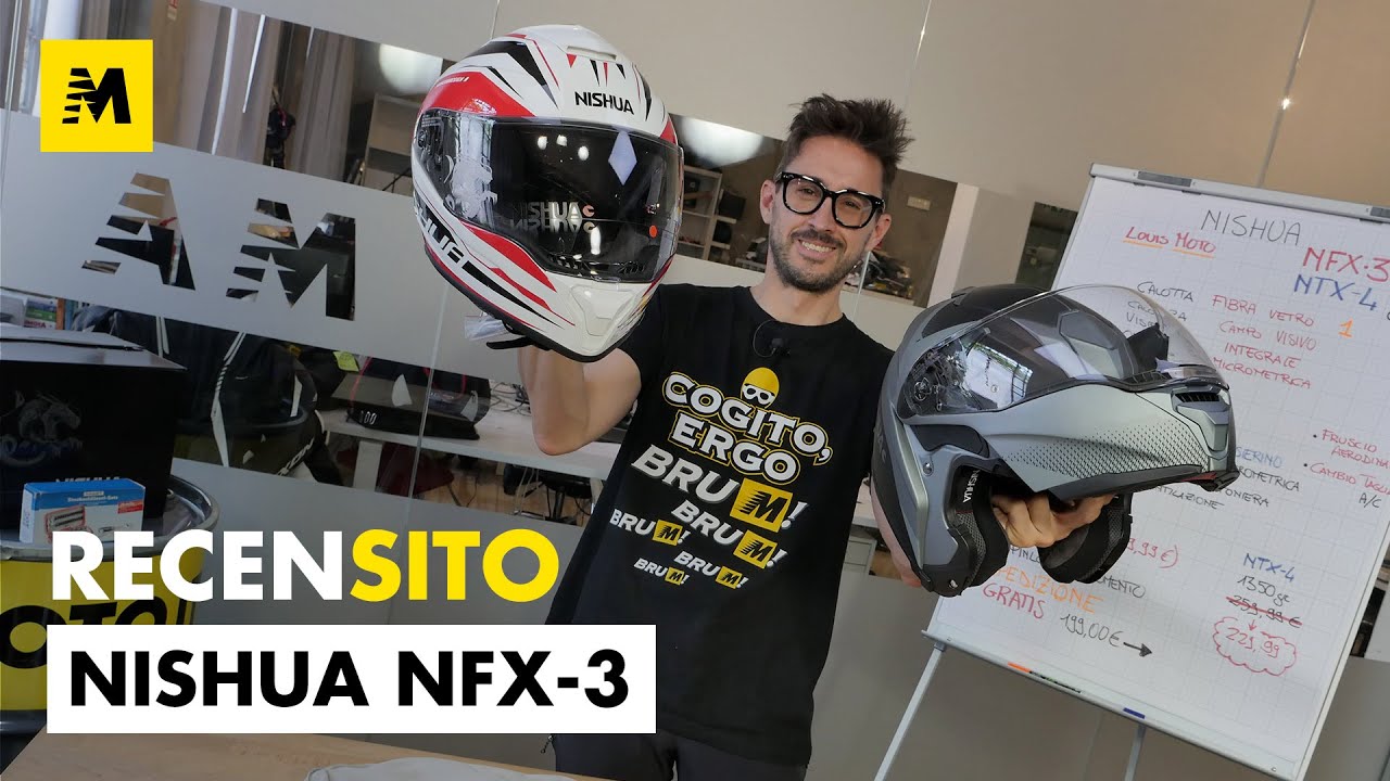 NISHUA NFX-3 e NTX-4. Ecco due proposte di Louis Moto: casco integrale e  modulare in fibra. - YouTube