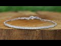 Colorless Round Cut Moissanite White Gold Bracelet, Sterling Silver Bracelet, Argentium Bracelet