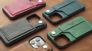 Adjustable Leather Band Card Wallet Iphone Case