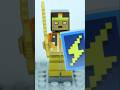 Golden knight minifigure from lego minecraft the iron golem fortress 21250 set stop motion build