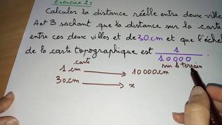 Echelle de la carte topographique avec exercices - 1AC